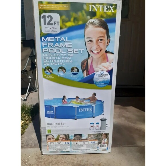 Intex 12' x 30" Metal Frame Above Ground Pool with Filter Pump SHIPS FAST !!! - Picture 6 of 6